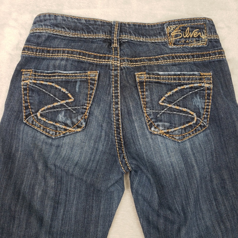 Silver Jeans Womens Kelli Boyfriend Relaxed Skinny Jeans Blue 26 (28) Low Rise - Picture 10 of 11